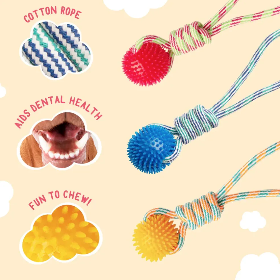 Snugarooz Spike-O-Mite Assorted Colors Dog Rope Toy (16")