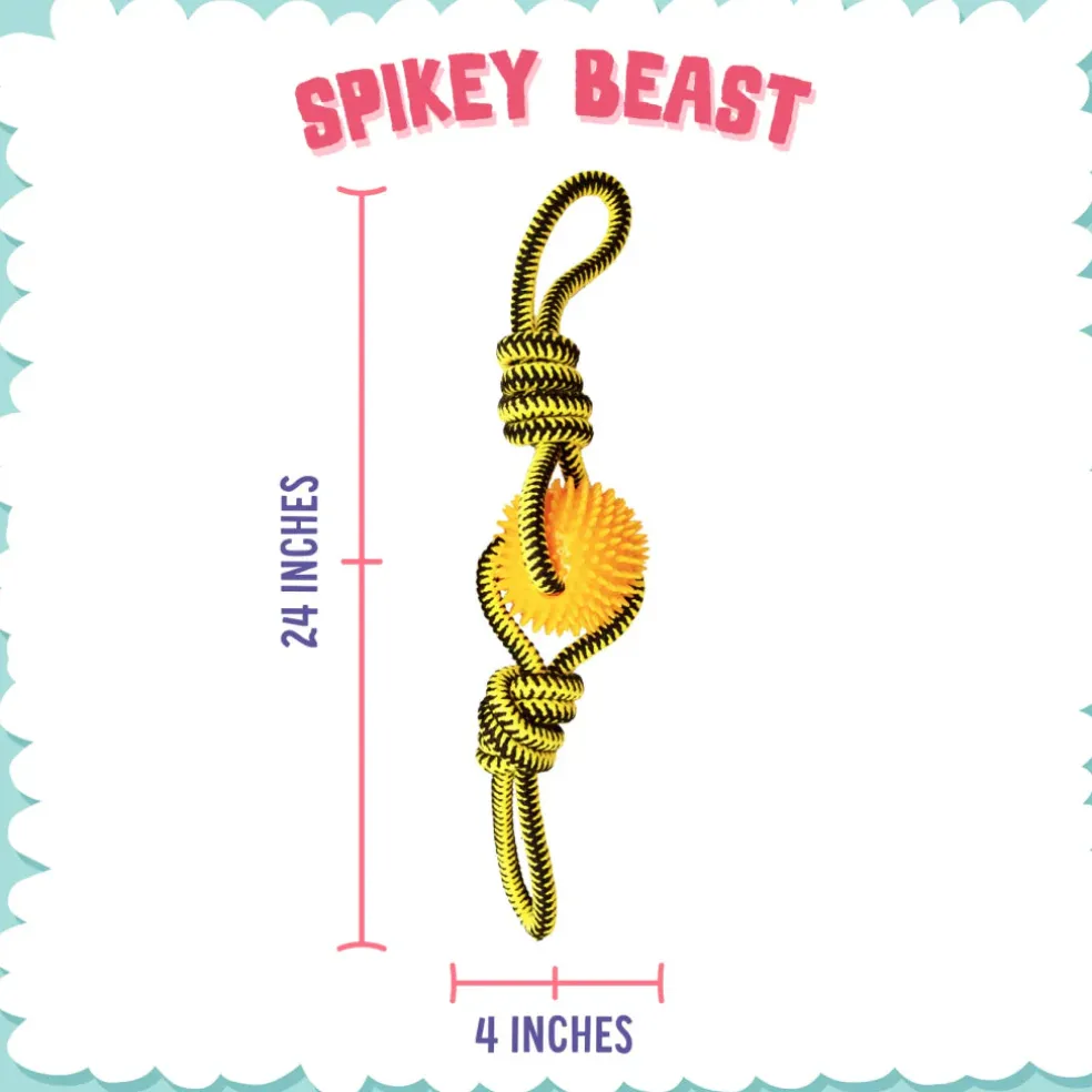 Snugarooz Spikey Beast Dog Rope Toy - Assorted Colors (24")