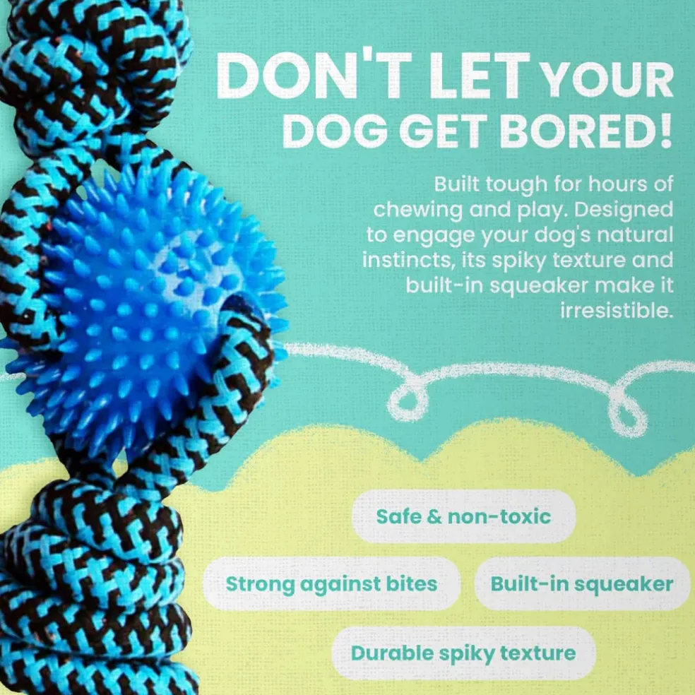 Snugarooz Spikey Beast Dog Rope Toy - Assorted Colors (24")