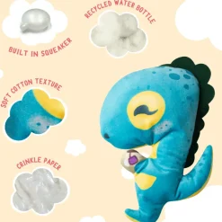 Snugarooz Tea-Rex Crinkle & Squeak Plush Dog Toy