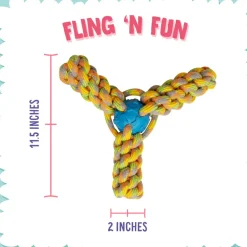 Snungarooz Fling N Fun Strong Rubber & Rope Chew Dog Toy (7