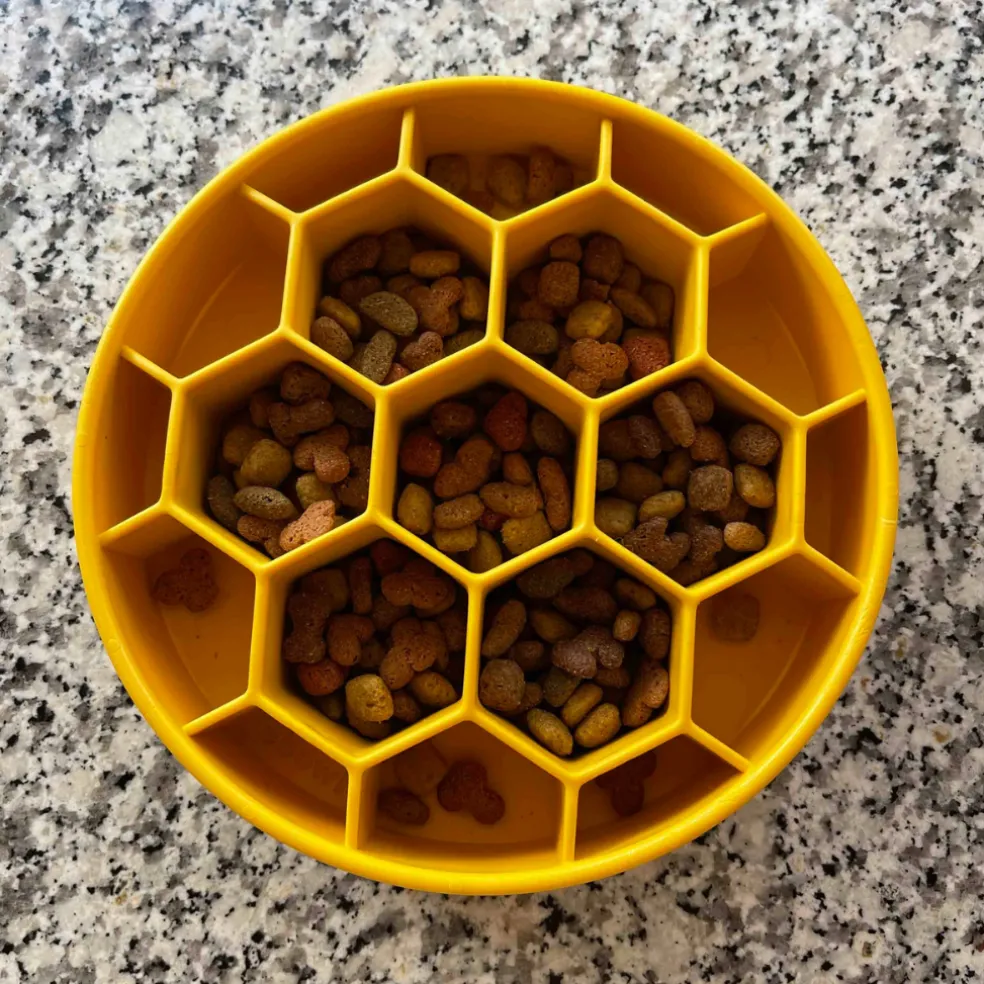 SodaPup Honeycomb Enrichment Slow Feeder eBowl for Dogs (8")