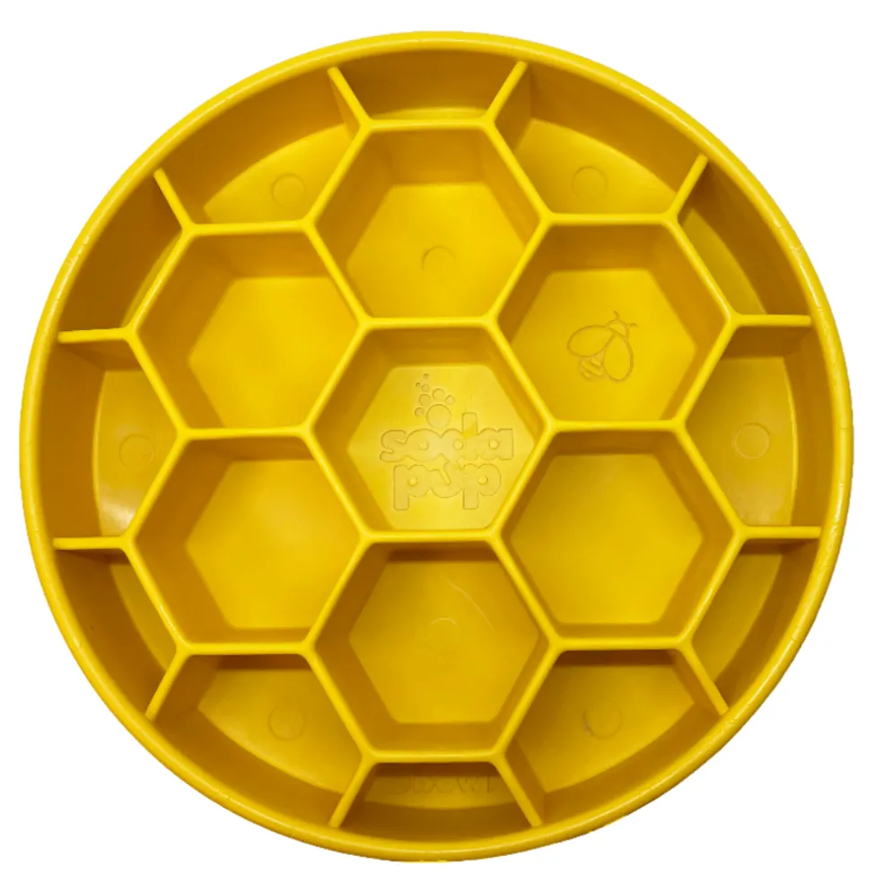 SodaPup Honeycomb Enrichment Slow Feeder eBowl for Dogs (8")