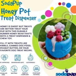 SodaPup Honey Pot Pup-X Durable Rubber Treat Dispenser Toy