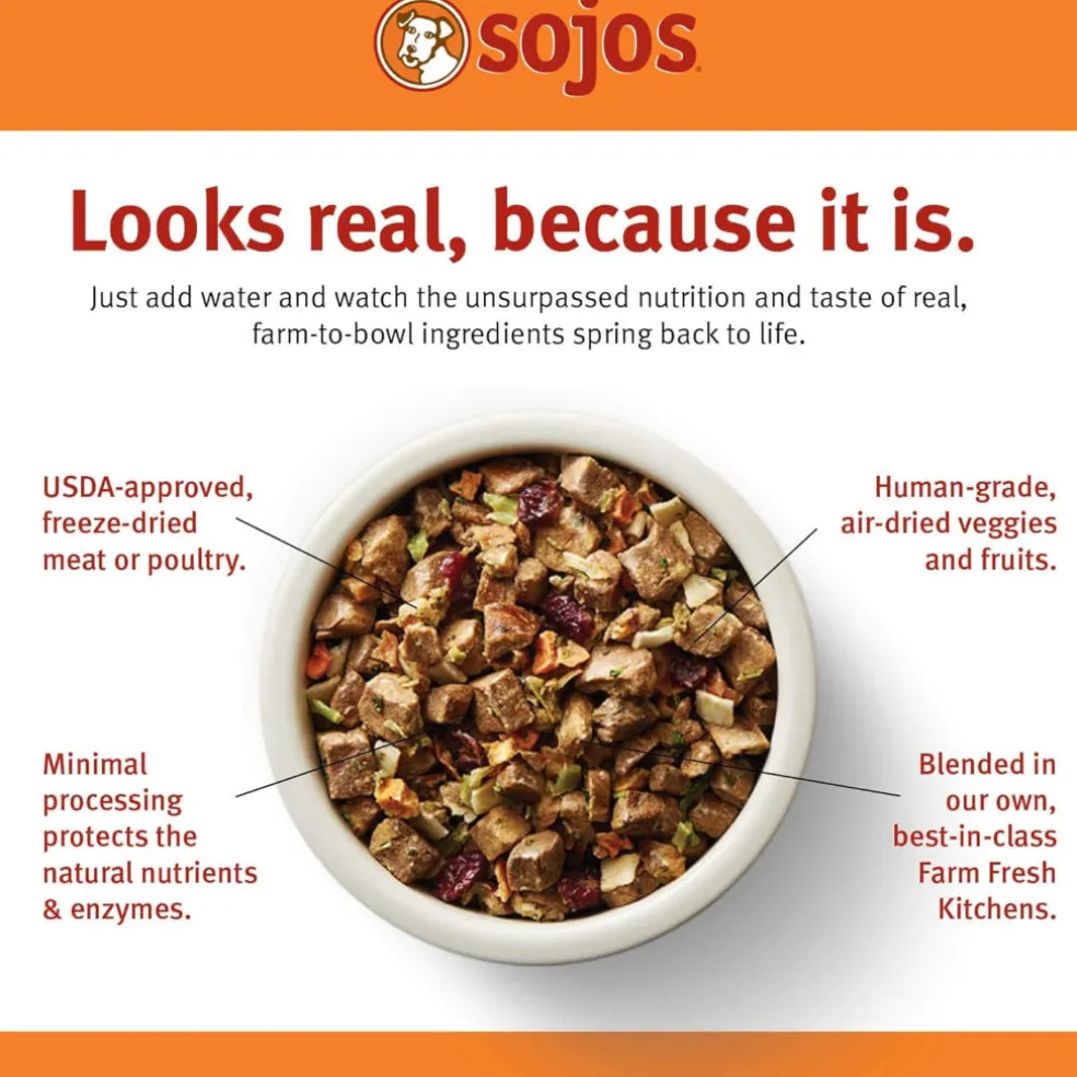 Sojos Complete Lamb Recipe Freeze-Dried Adult Food For Dogs, 7 lb