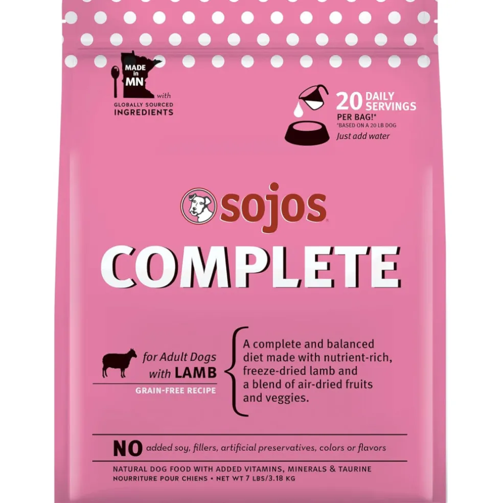 Sojos Complete Lamb Recipe Freeze-Dried Adult Food For Dogs, 7 lb
