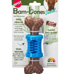 Spot Bam-Bones Dental Chew Toy For Dogs Bacon Flavor, 6.5"