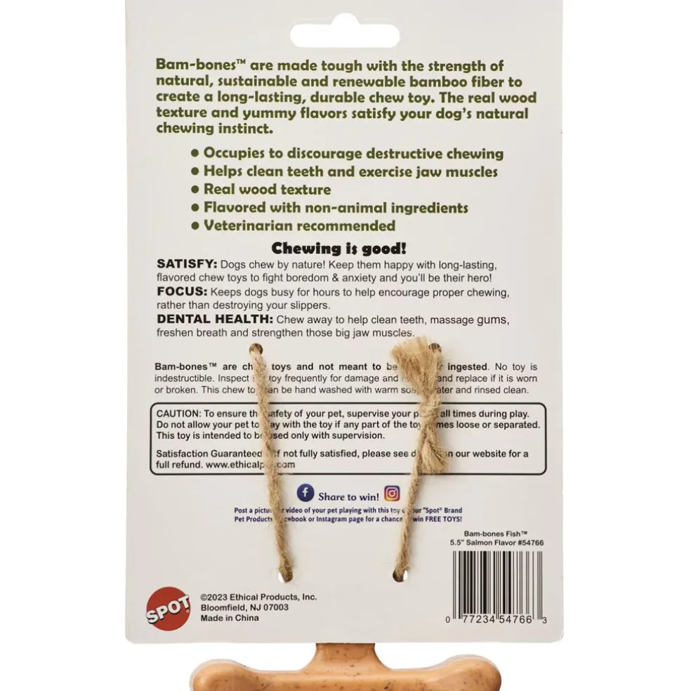 Spot Bam-Bones Fish Salmon Flavor Dog Chew Toy