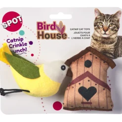 Spot Bird House Crinkly Catnip Cat Toys, assorted colors (2 pack)