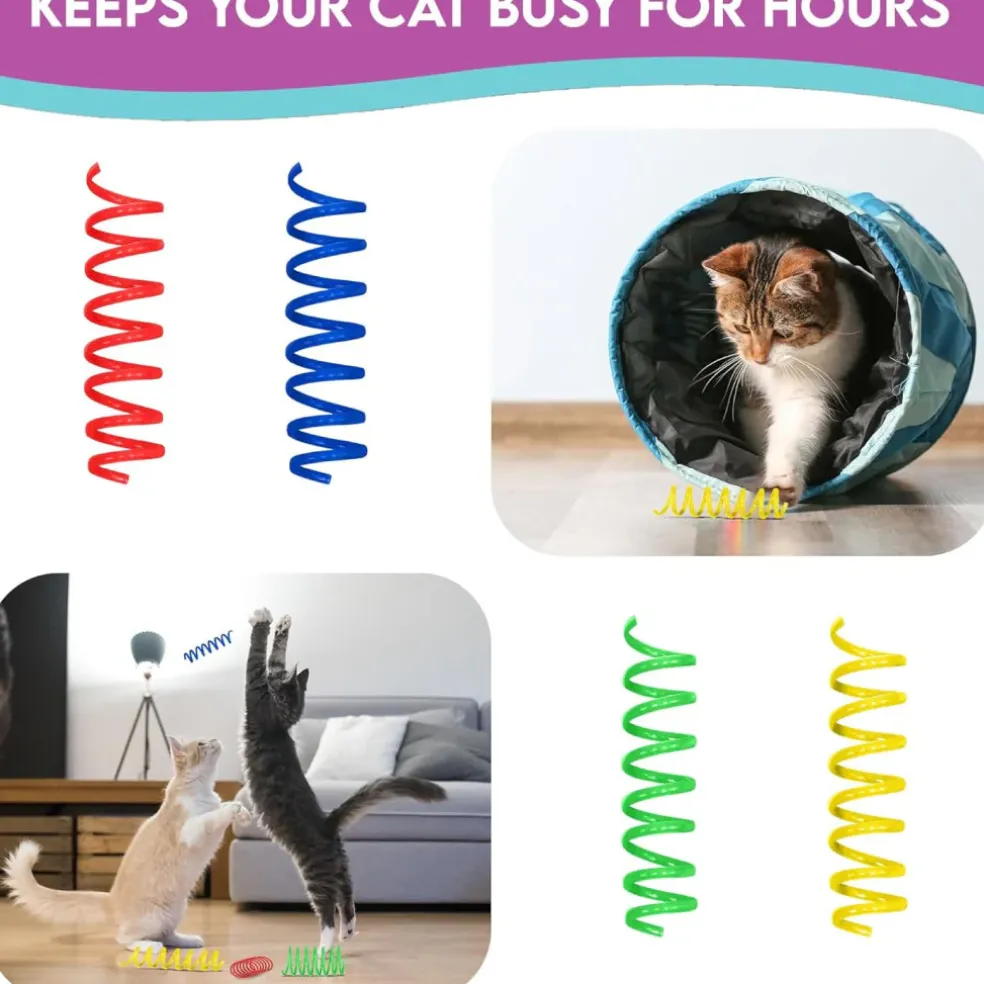 Spot Colorful Thin Springs Catnip Toy (10 pack)