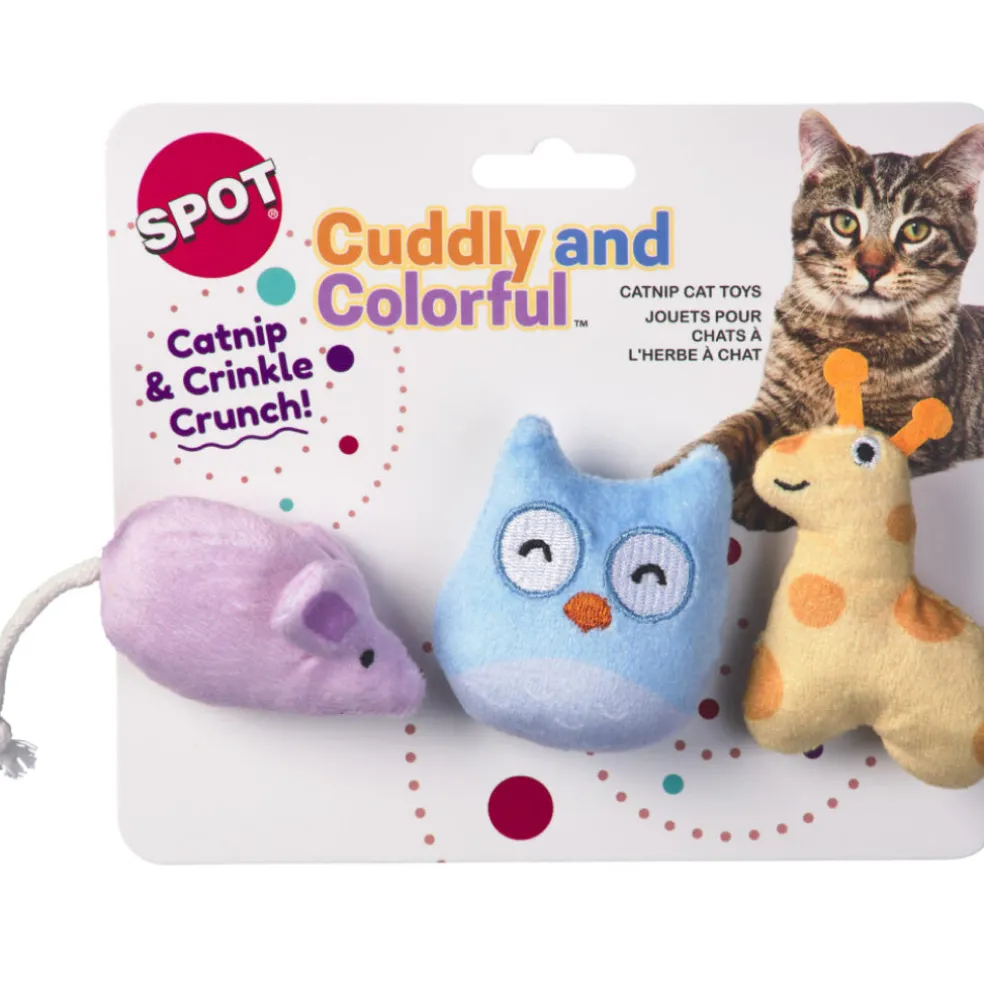 Spot Cuddly and Colorful Crinkly Catnip Cat Toys (3 pack)