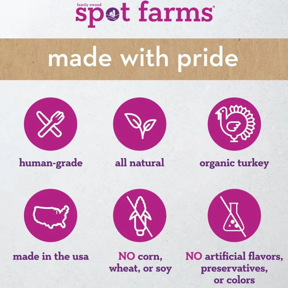 Spot Farms Organic Turkey Tenders Dog Treats, 10-oz