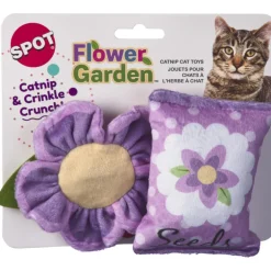 Spot Flower Garden Crinkly Catnip Cat Toys, assorted colors (2 pack)
