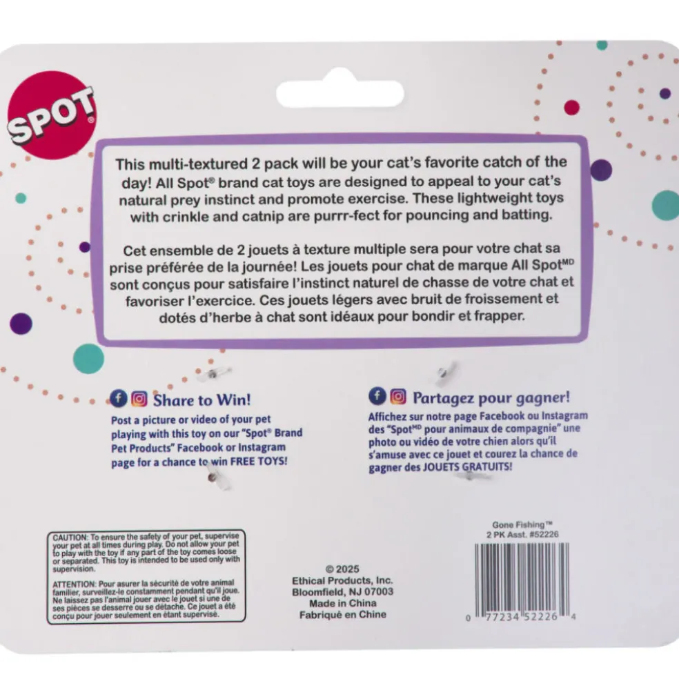 Spot Gone Fishing Crinkly Catnip Cat Toys, assorted colors (2 pack)