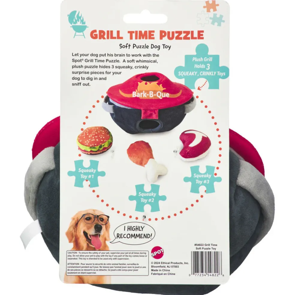 Spot Grill Time Puzzle Plush Dog Toy, 8"