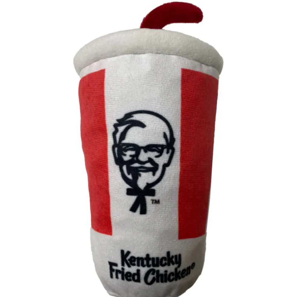 Spot KFC Soda with Straw Plush Dog Toy 6"