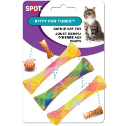 Spot Kitty Fun Tubes Catnip Toy, Assorted, 3-pack