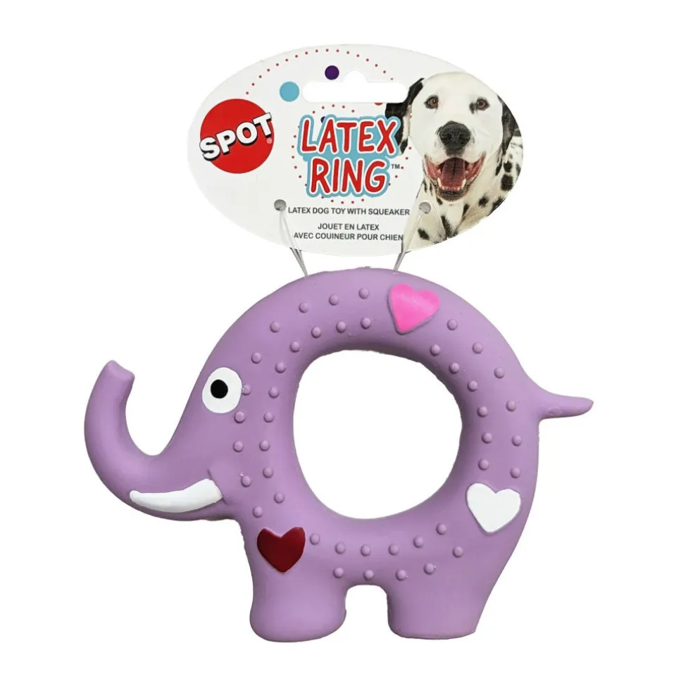 Spot Latex Rings Dog Toy, Assorted, 5-in