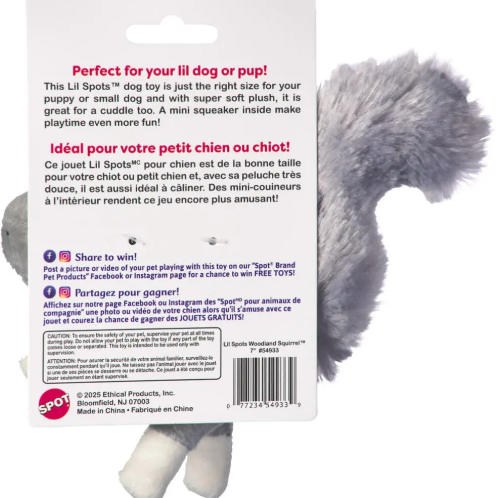 Spot Lil Spots Squirrel Toy for Dogs 7" (Assorted Colors)