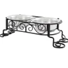 Spot Mediterranean Double Diner Dog Bowl Silver