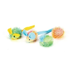 Spot Stringy Mice & Ball Cat Toy with Catnip, Assorted 2", 4-pack