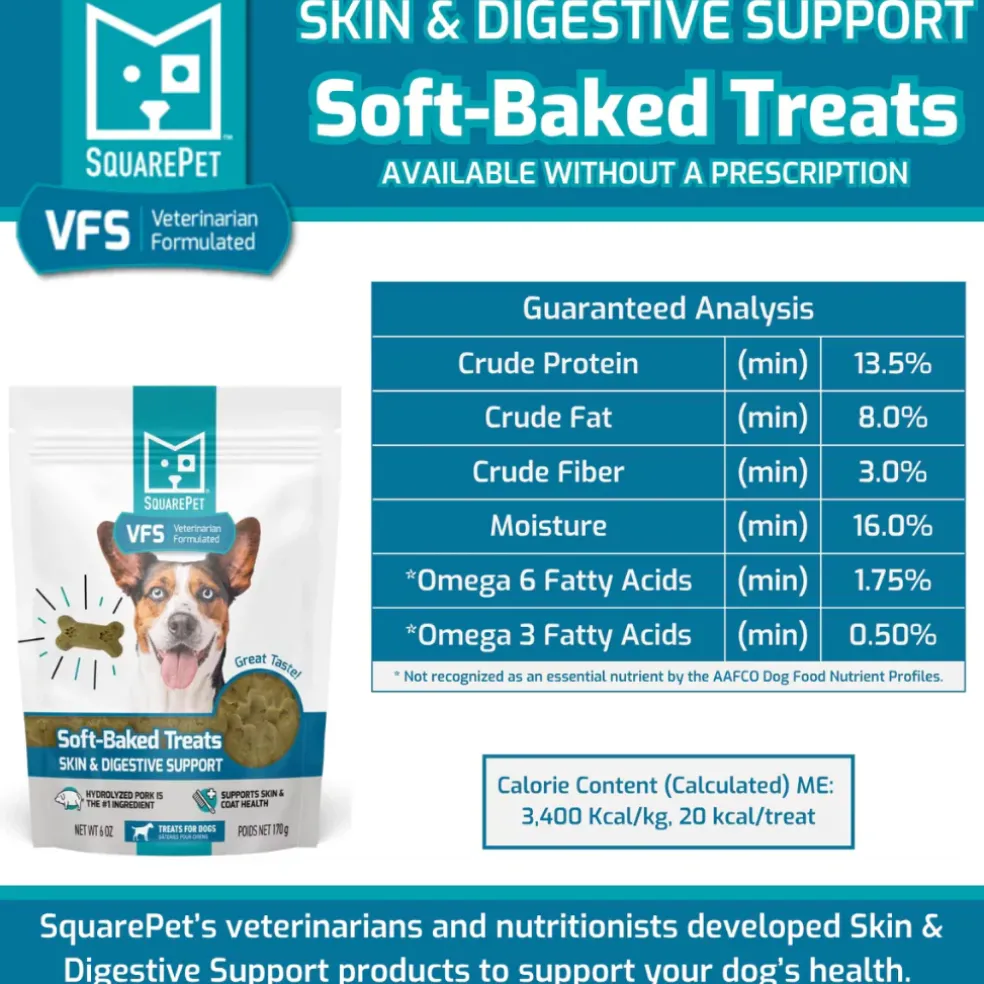 SquarePet VFS Skin & Digestion Support Soft Baked Dog Treats (6 oz)