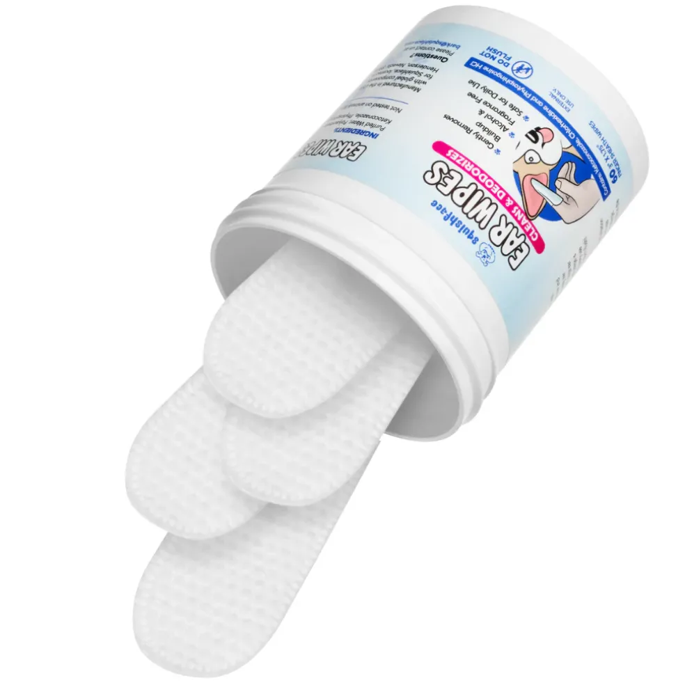 Squishface Cleaning & Deodorizing Ear Wipes For Dogs (60 wipes)