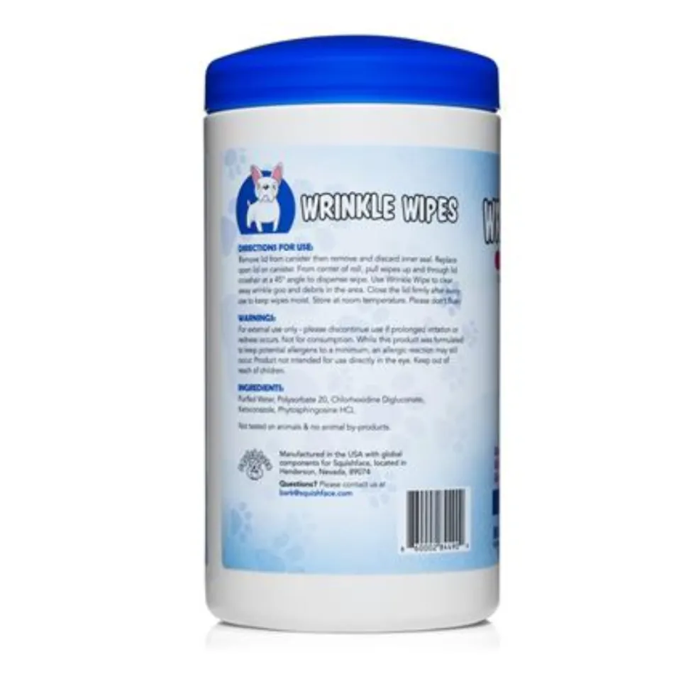Squishface Cleaning & Protecting Wrinkle Wipes For Dogs (80 wipes)