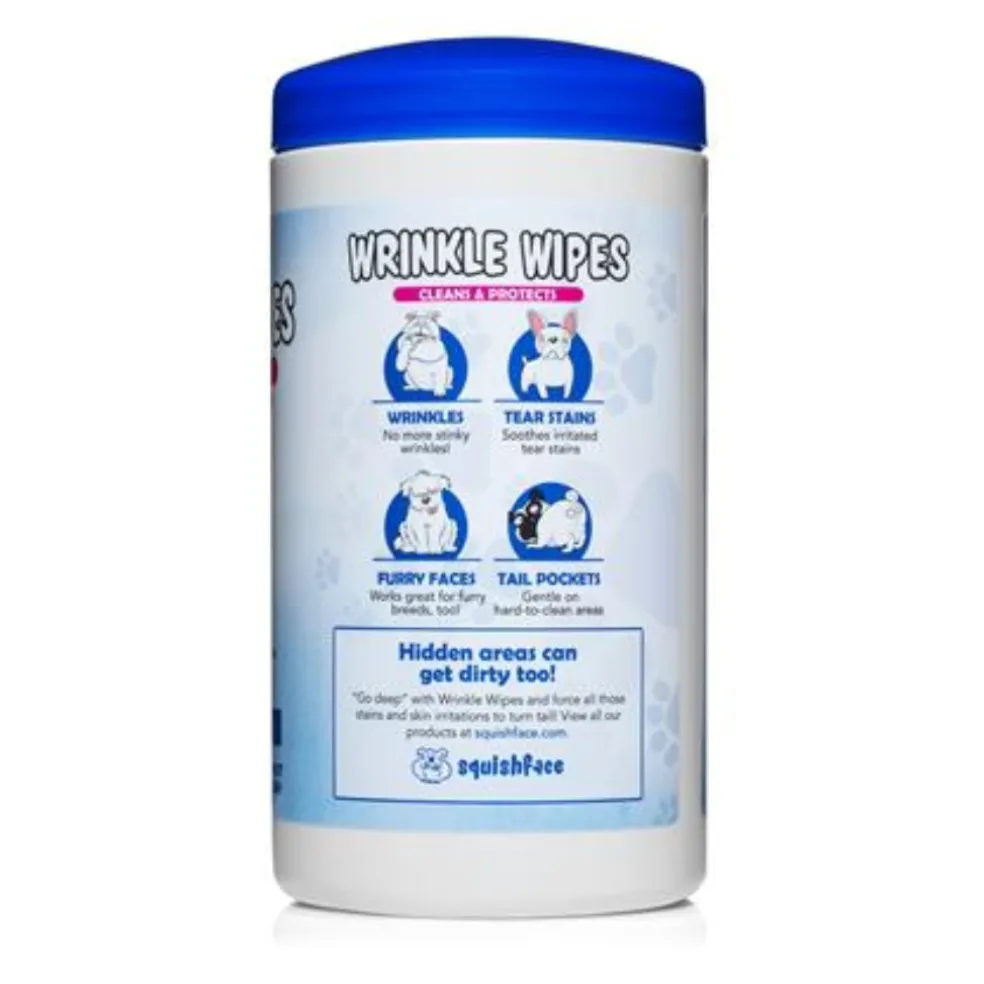 Squishface Cleaning & Protecting Wrinkle Wipes For Dogs (80 wipes)