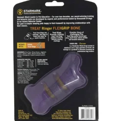 Starmark FLEXGRIP Treat Ringer Bone, Purple, Small
