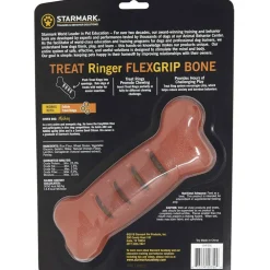 Starmark FLEXGRIP Treat Ringer Bone, Red, Large