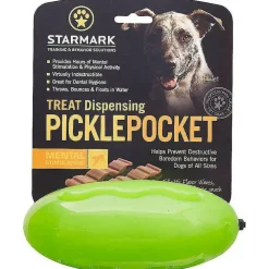 Starmark Pickle Pocket Treat Dispensing Dog Toy, Green/Yellow, One Size