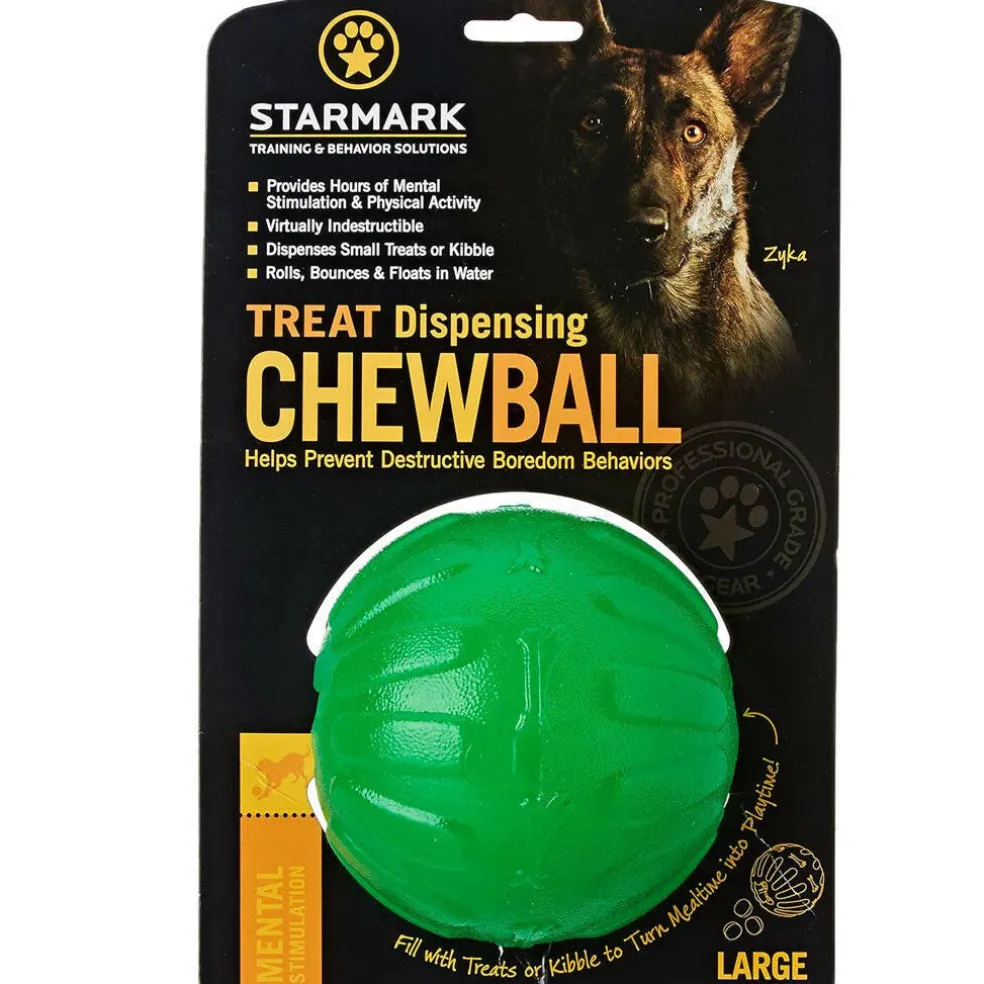 Starmark Treat Dispensing Chew Ball Tough Dog Toy