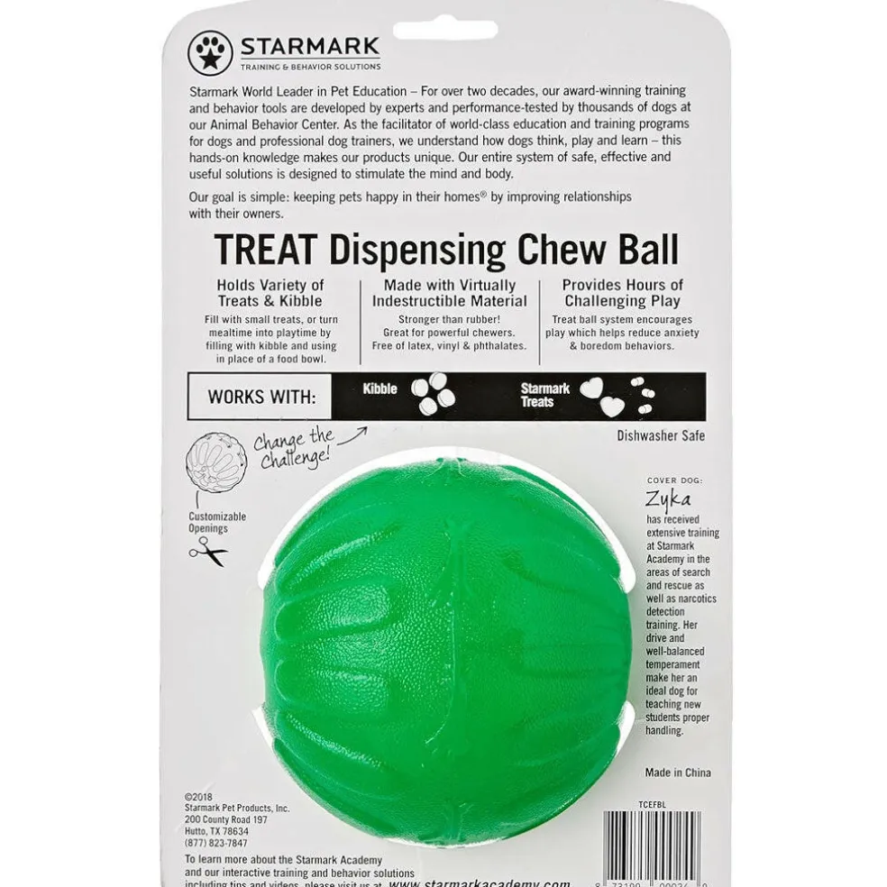 Starmark Treat Dispensing Chew Ball Tough Dog Toy