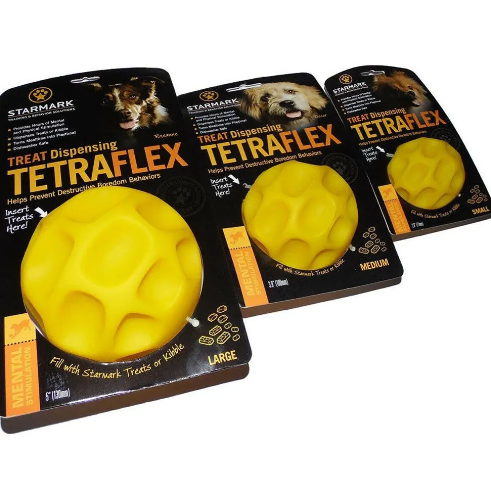Starmark Treat Dispensing Tetraflex Dog Toy, Yellow