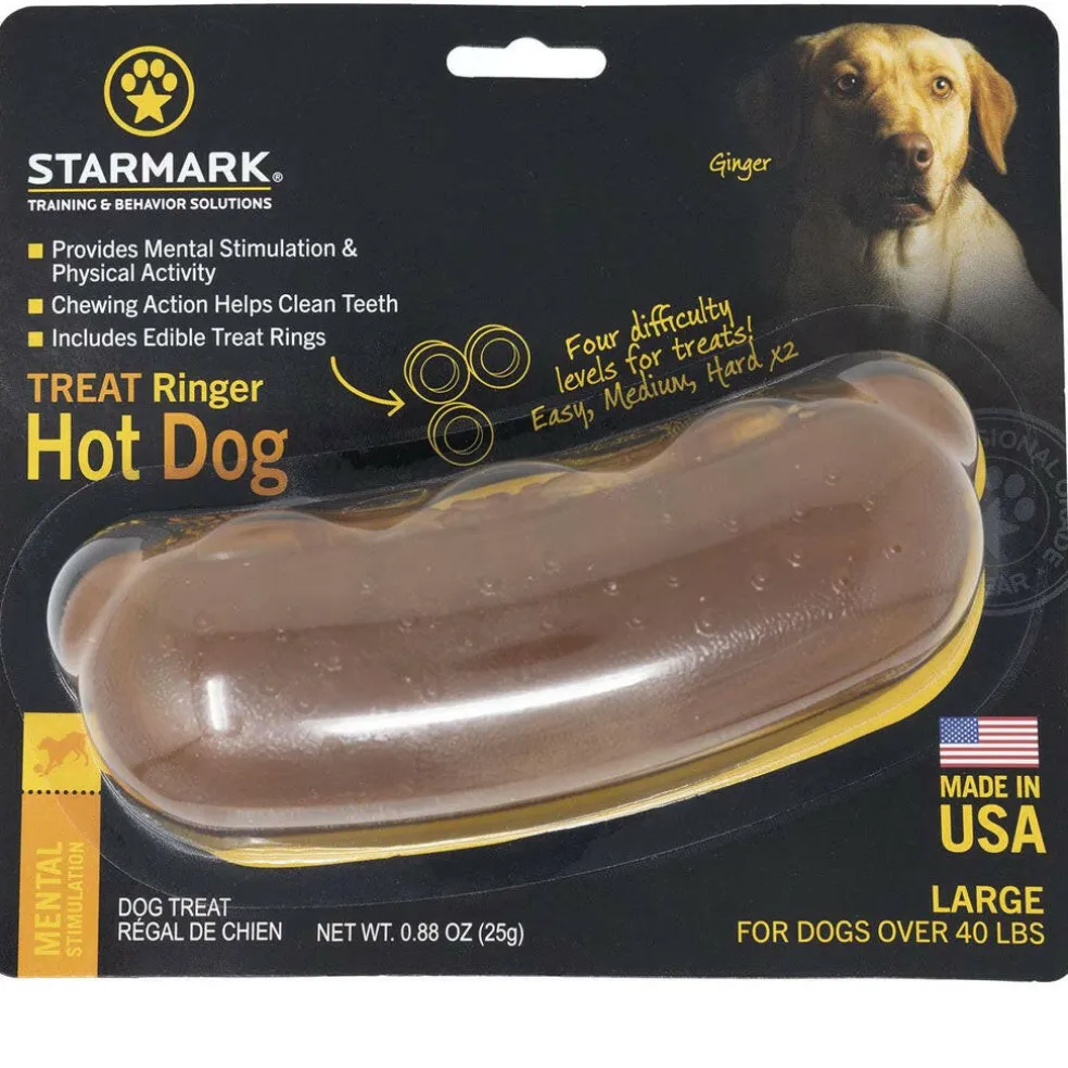 Starmark Treat Ringer Hot Dog Treat Dispenser Dog Toy