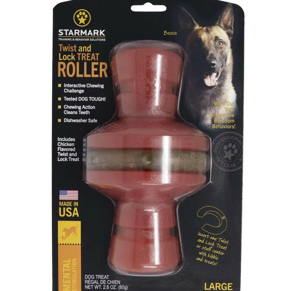 Starmark Twist & Lock Roller Dog Toy, Large