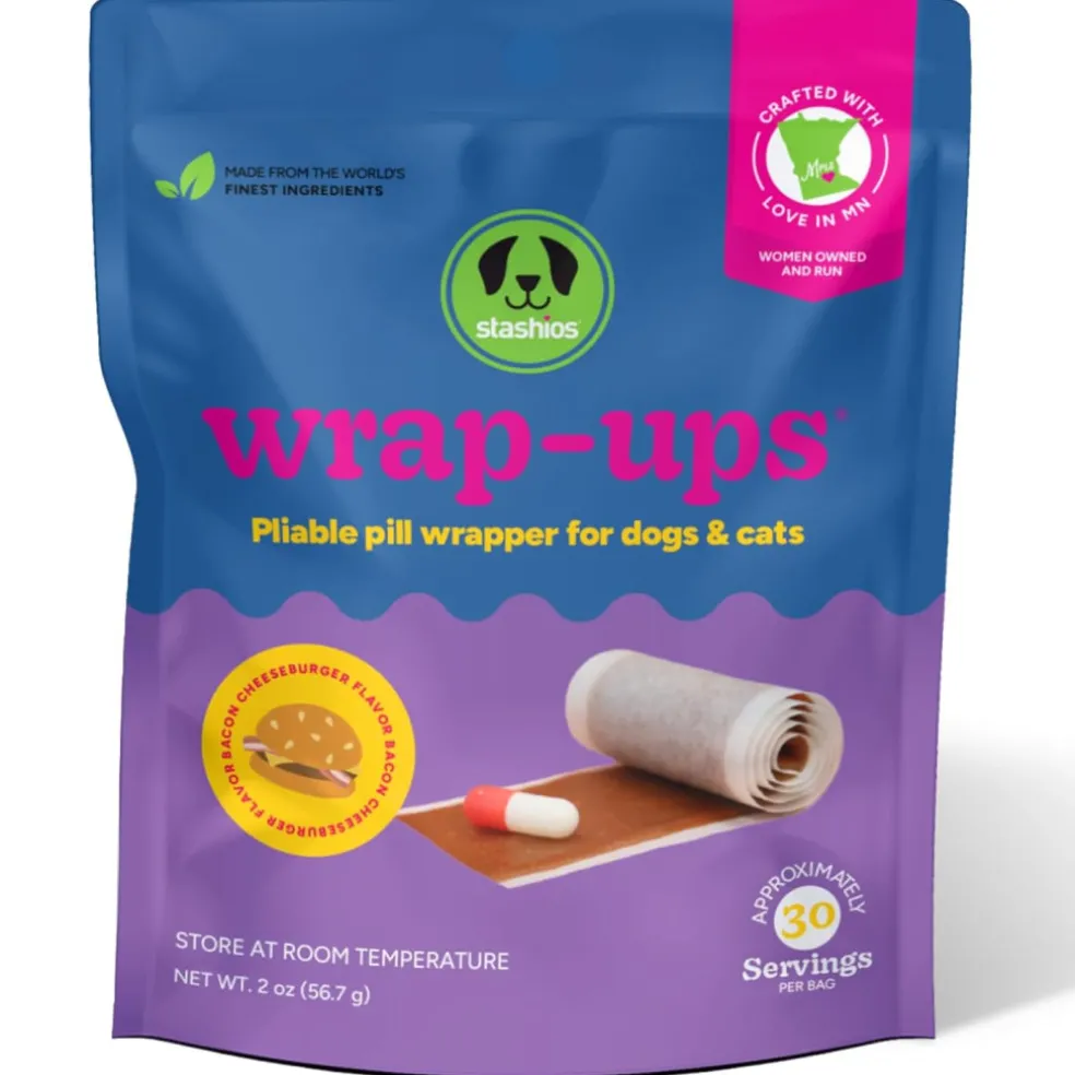 Stashios Wrap-Ups Bacon Cheeseburger Flavor Pill Wrapper for Dogs & Cats (2 oz)