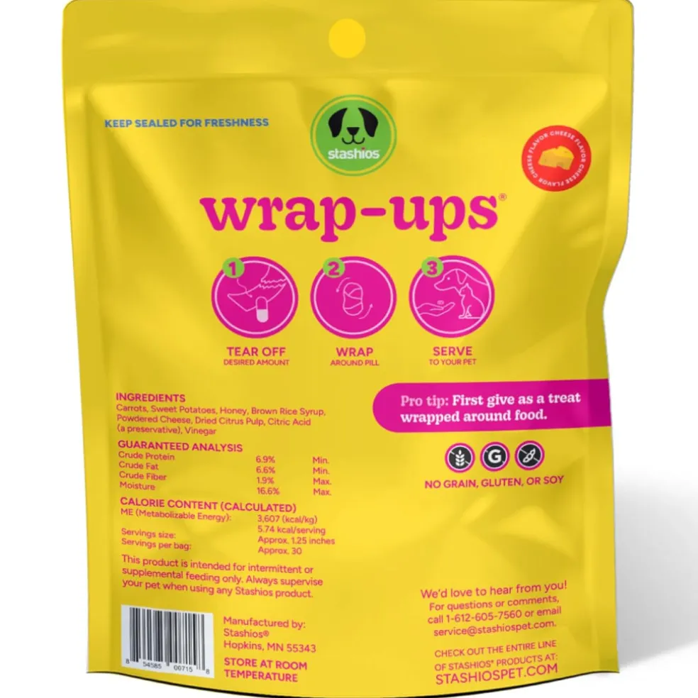 Stashios Wrap-Ups Cheese Flavor Pill Wrapper for Dogs & Cats (2 oz)