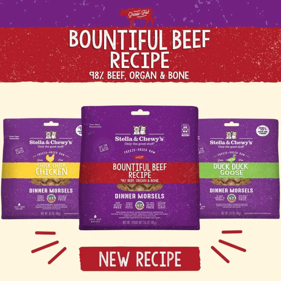 Stella & Chewy's Bountiful Beef Dinner Morsels Freeze-Dried Raw Food for Cats