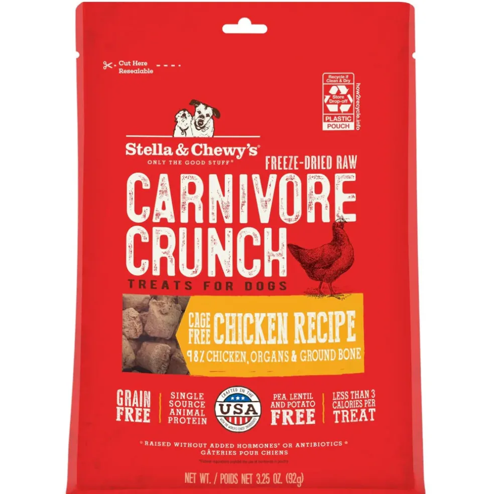 Stella & Chewy's Carnivore Crunch Cage-Free Chicken Recipe Freeze-Dried Raw Dog Treats (3.25 oz)