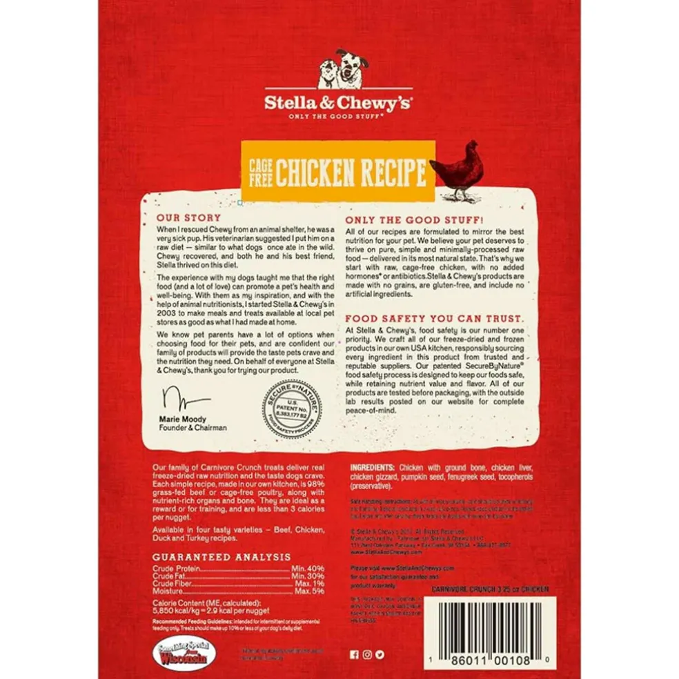 Stella & Chewy's Carnivore Crunch Cage-Free Chicken Recipe Freeze-Dried Raw Dog Treats (3.25 oz)