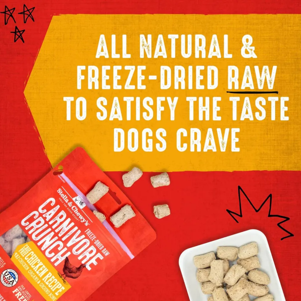 Stella & Chewy's Carnivore Crunch Cage-Free Chicken Recipe Freeze-Dried Raw Dog Treats (3.25 oz)
