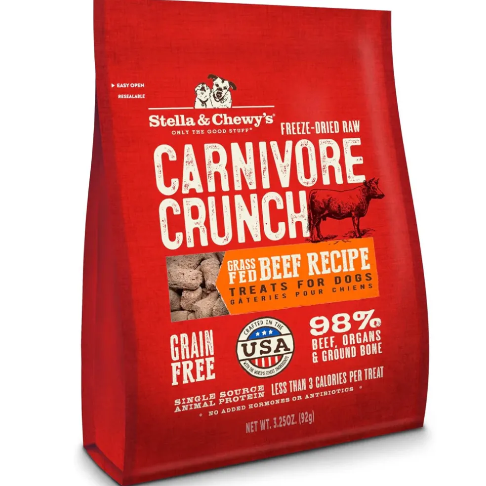 Stella & Chewy's Carnivore Crunch Grass-Fed Beef Recipe Freeze-Dried Raw Dog Treats (3.25 oz)