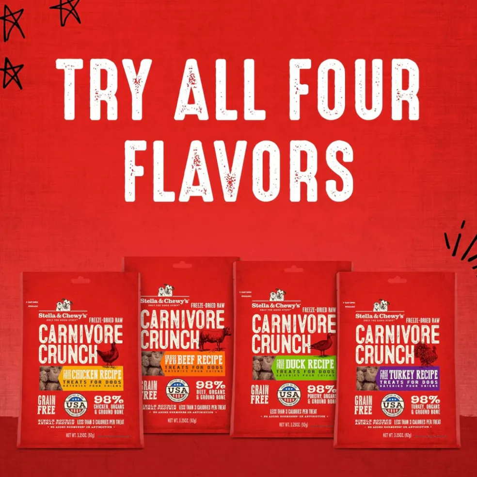 Stella & Chewy's Carnivore Crunch Grass-Fed Beef Recipe Freeze-Dried Raw Dog Treats (3.25 oz)