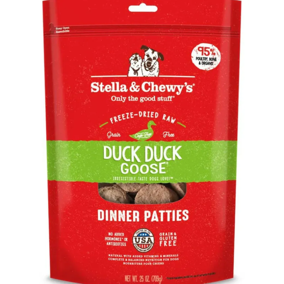 Stella & Chewy's Duck Duck Goose Dinner Patties Freeze-Dried Raw Food For Dogs