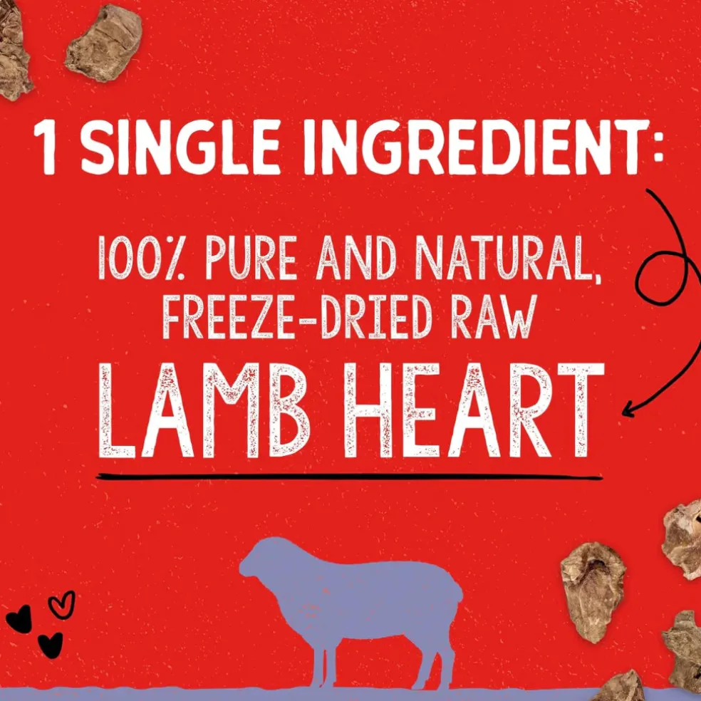 Stella & Chewy's Free-Dried Lamb Hearts Dog Treats (3 oz)