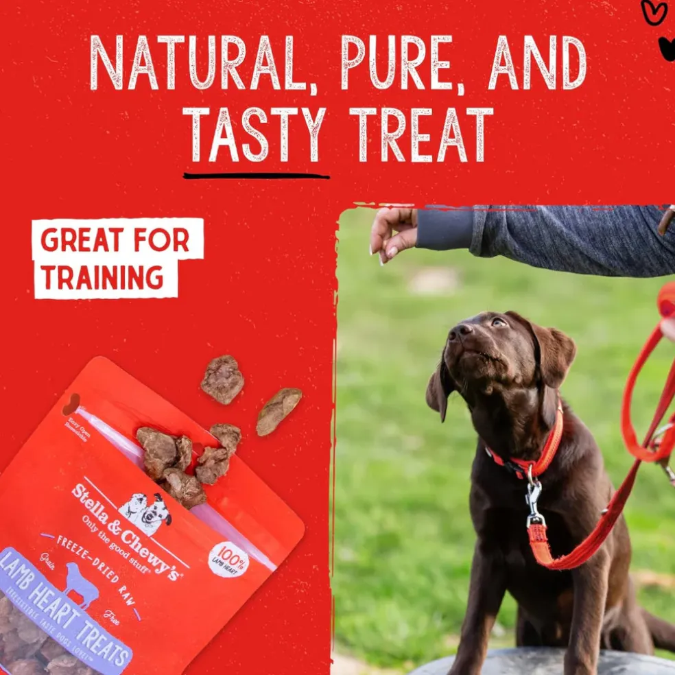 Stella & Chewy's Free-Dried Lamb Hearts Dog Treats (3 oz)