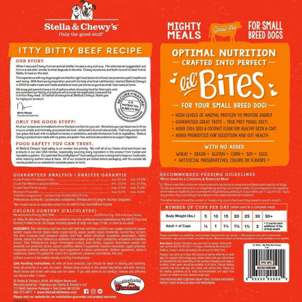 Stella & Chewy's Lil' Bites Itty Bitty Beef Recipe Small Breed Freeze-Dried Raw Food For Dog (7 oz)