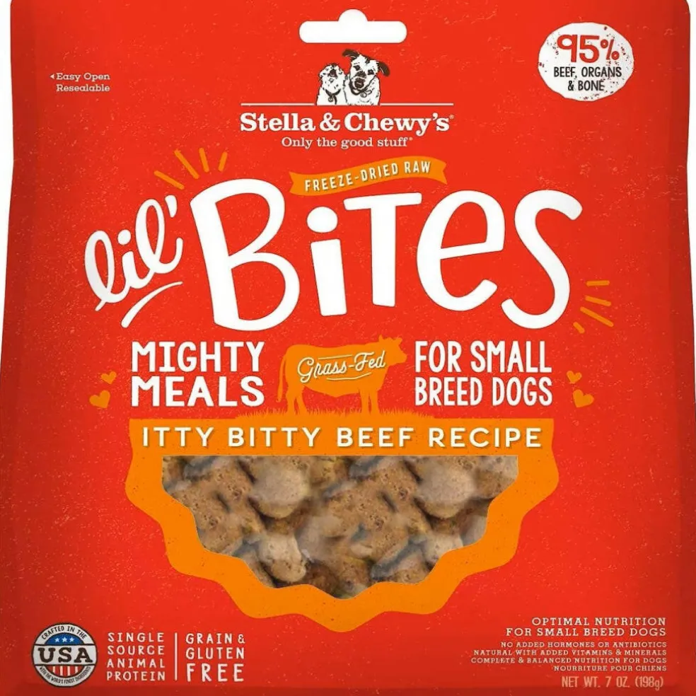 Stella & Chewy's Lil' Bites Itty Bitty Beef Recipe Small Breed Freeze-Dried Raw Food For Dog (7 oz)